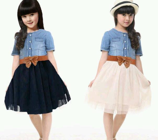 jeans baju tutu denim anak